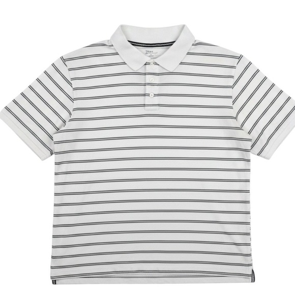 PBX Basics Other - PBX Basics Polo Shirt Mens XL White Striped Short Sleeve Casual